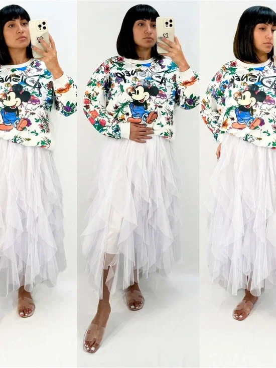 Disney Floral Women's Crewneck Sweatshirt - Picture 7 of 7